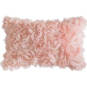 3D Decorative Spring Romantic Stereo Chiffon Rose Flower Pillow Cover Solid